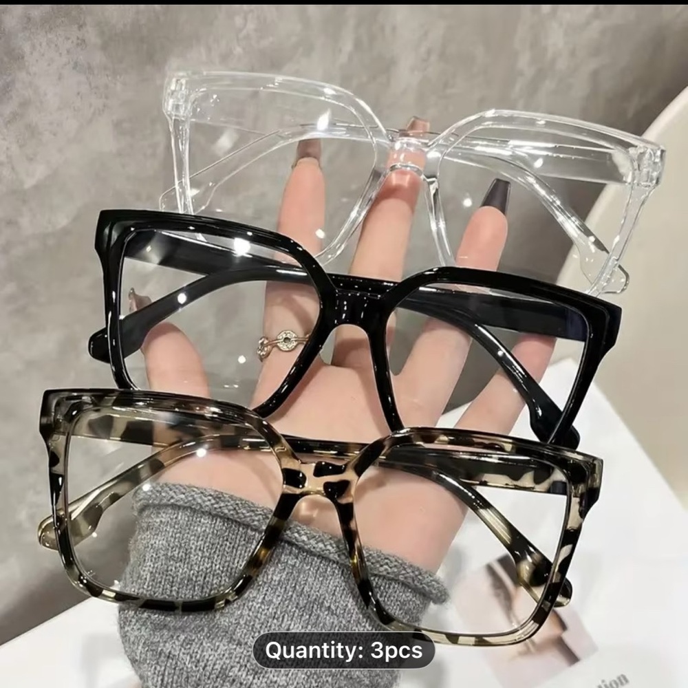 Stylish Women's Eyewear Set - Black, Tortoise, Clear
